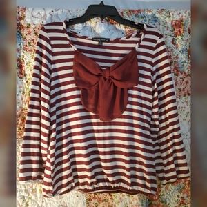 3 FOR $10/Living Doll Striped Bow Top Sleeves